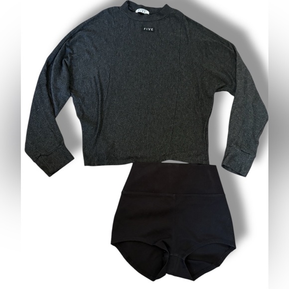 Bundle 2 Five Dancewear loose fitted pullover soft sweatshirts grey and black - Picture 5 of 7